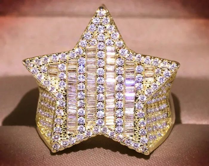 Iced out ring Star Ring Iced Star Ring Gold Star Ring Minx London Rings