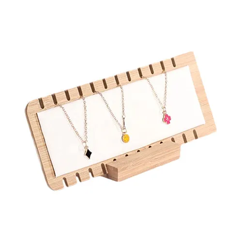 JPIDisplay Necklaces 10 x 25cm White Leatherette Bamboo Necklace Jewelry Display JPIDisplay Necklaces 10 x 25cm White Leatherette Bamboo Necklace Jewelry Display