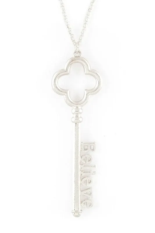 LA Jewelry Plaza Believe Key Pendant Necklace Set Necklaces LA Jewelry Plaza Believe Key Pendant Necklace Set Necklaces