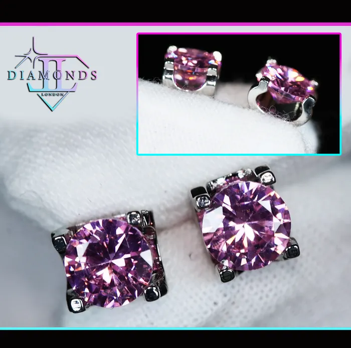 Lab Diamonds London Earrings Womens Ear Studs Pink Diamond Earrings Stud Earrings