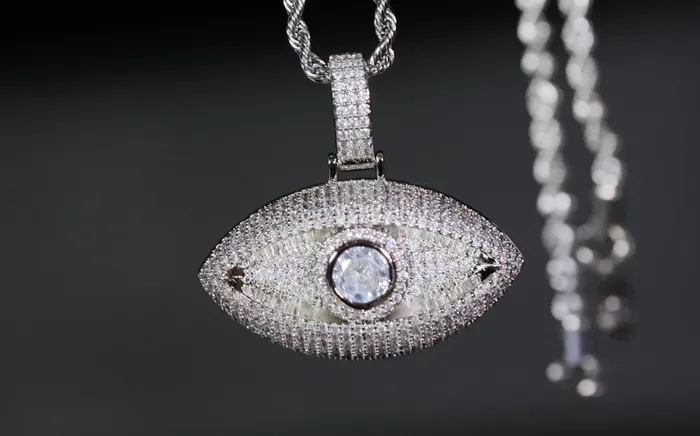 Lab Diamonds London Necklaces Evil Eye Pendant Diamond Evil Eye Pendant Iced Out Evil Eye Pendant