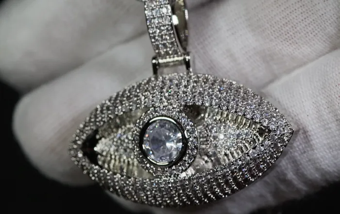 Lab Diamonds London Necklaces Evil Eye Pendant Diamond Evil Eye Pendant Iced Out Evil Eye Pendant