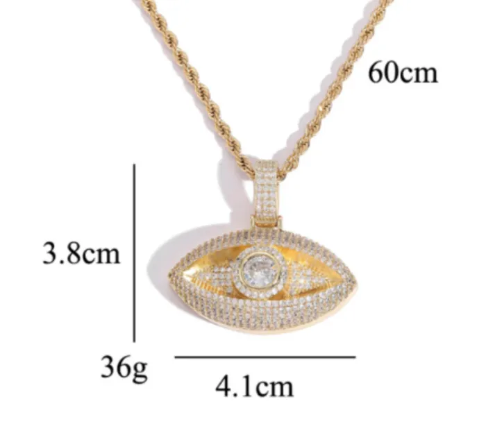 Lab Diamonds London Necklaces Evil Eye Pendant Diamond Evil Eye Pendant Iced Out Evil Eye Pendant