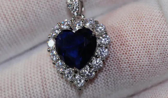 Lab Diamonds London Necklaces Sapphire Blue Diamond Heart Necklace Womens Diamond Necklace Sapphire Blue Diamond Necklace Blue Diamond Pendant Heart Necklace