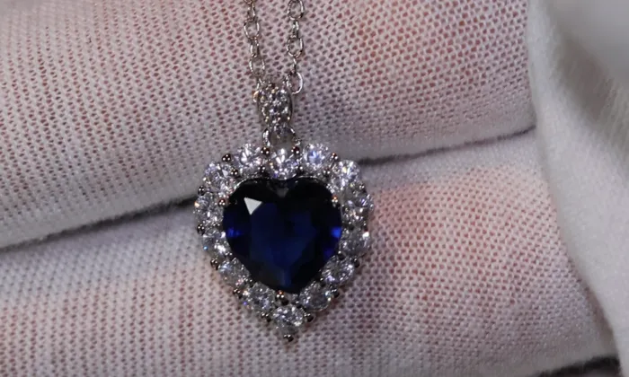 Lab Diamonds London Necklaces Sapphire Blue Diamond Heart Necklace Womens Diamond Necklace Sapphire Blue Diamond Necklace Blue Diamond Pendant Heart Necklace