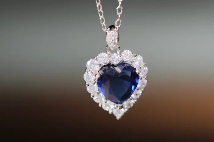 Lab Diamonds London Necklaces Sapphire Blue Diamond Heart Necklace Womens Diamond Necklace Sapphire Blue Diamond Necklace Blue Diamond Pendant Heart Necklace