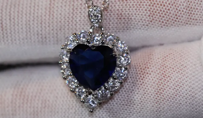 Lab Diamonds London Necklaces Sapphire Blue Diamond Heart Necklace Womens Diamond Necklace Sapphire Blue Diamond Necklace Blue Diamond Pendant Heart Necklace
