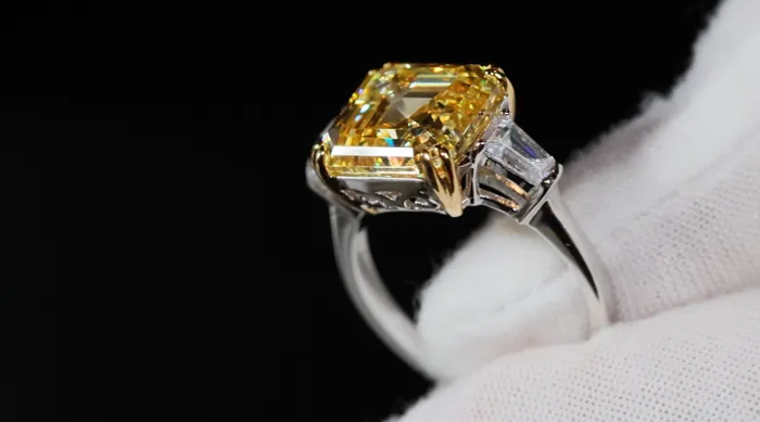 Lab Diamonds London Rings 1000ct Womens Yellow Lab Grown Diamond Ring Yellow Asscher Cut Diamond Ring