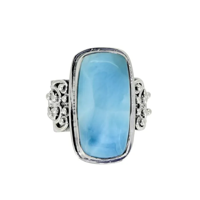 Larimar Stone Solid 925 Sterling Silver Gemstone Ring YoTreasure Rings