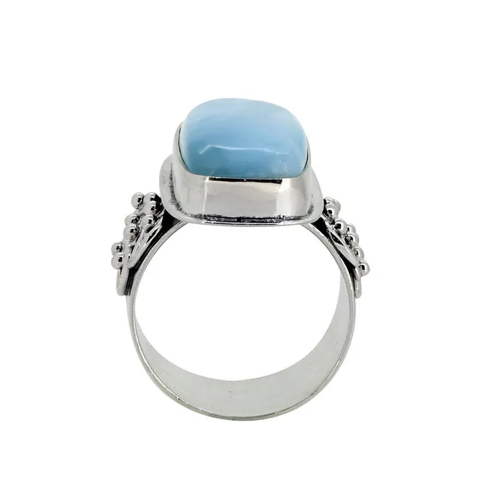 Larimar Stone Solid 925 Sterling Silver Gemstone Ring YoTreasure Rings