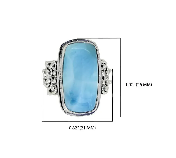Larimar Stone Solid 925 Sterling Silver Gemstone Ring YoTreasure Rings
