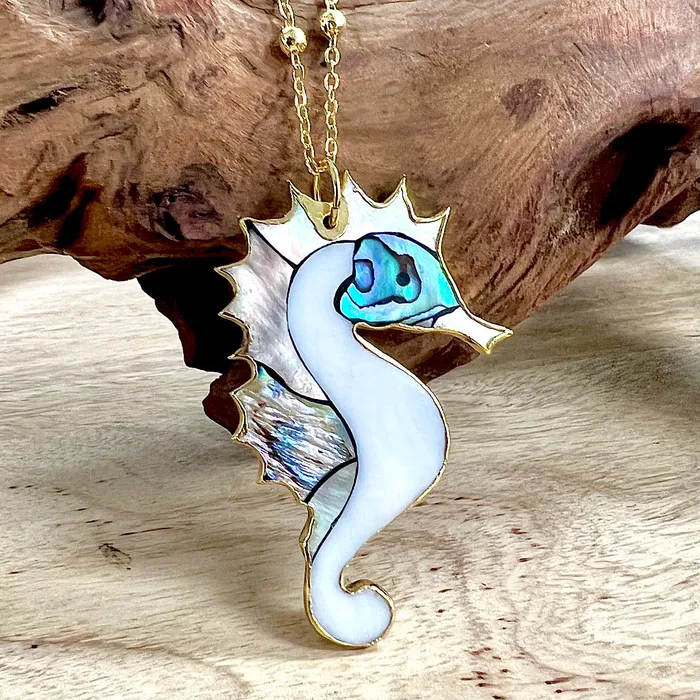 Lily Rose Jewelry Inner Peace Abalone Mother of Pearl Seahorse XL Pendant 30 Gold Necklace Necklaces Lily Rose Jewelry Inner Peace Abalone Mother of Pearl Seahorse XL Pendant 30 Gold Necklace Necklaces