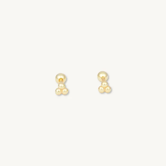 Lotus Dot Barbell Stud Cartilage Earrings Camile Stone Earrings