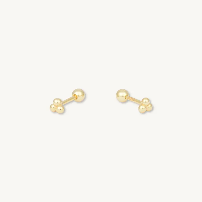 Lotus Dot Barbell Stud Cartilage Earrings Camile Stone Earrings