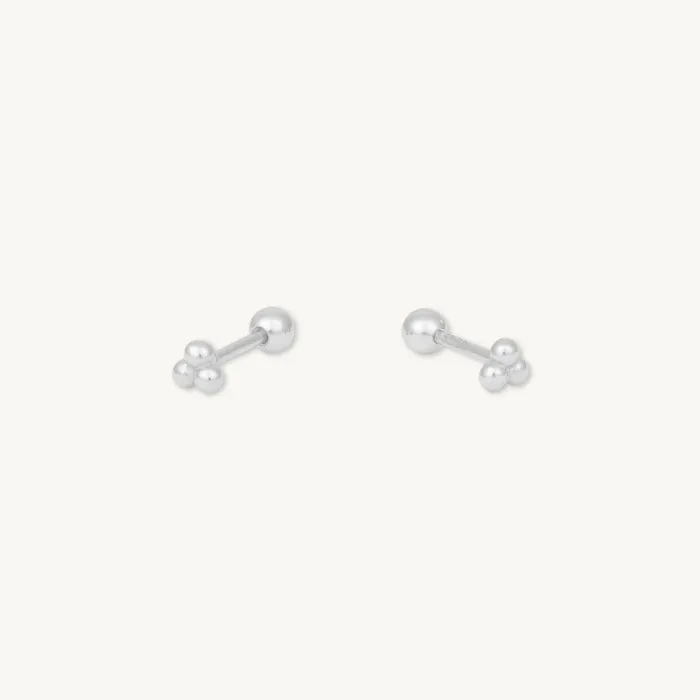 Lotus Dot Barbell Stud Cartilage Earrings Camile Stone Earrings