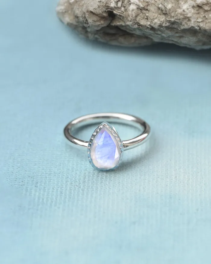 Moonstone Solid 925 Sterling Silver Gemstone Ring Jewelry For Women or Girls YoTreasure Rings