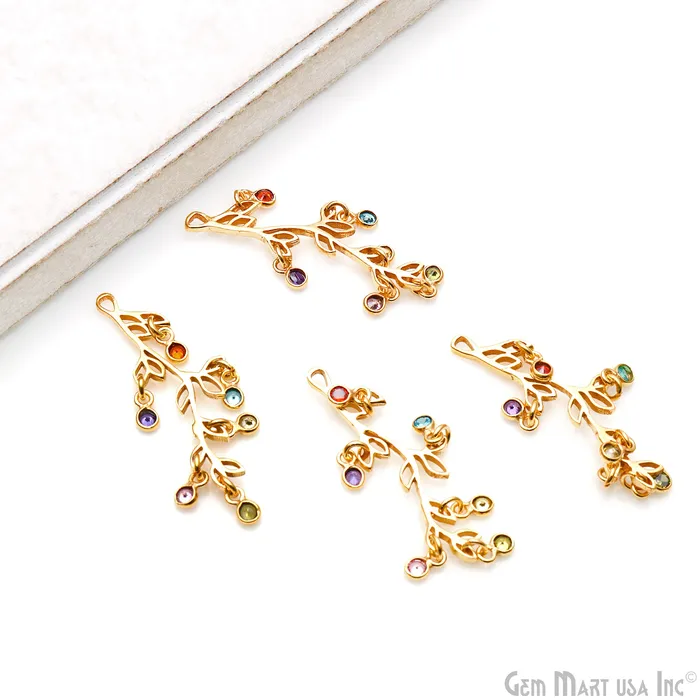 Multi Stone Drop Leaf Chandelier Earring Connector 1Pair GemMartUSA Earrings