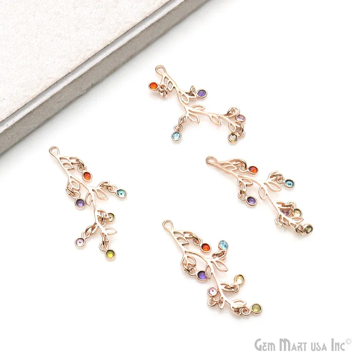 Multi Stone Drop Leaf Chandelier Earring Connector 1Pair GemMartUSA Earrings