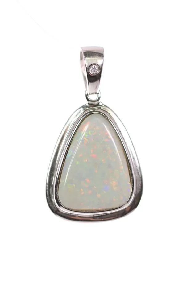 Necklaces Australian Opal Cutters Natural Australian Dark Opal Pendant Set in Sterling Silver