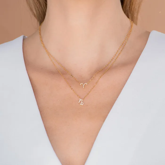 Necklaces Camile Stone Capricorn Sapphire Charm Zodiac Star Sign Necklace