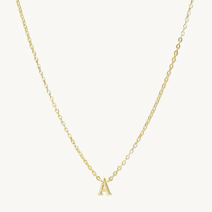 Necklaces Camile Stone Script Letter Initial Necklace