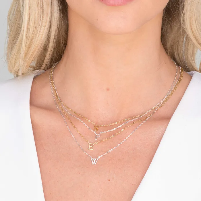 Necklaces Camile Stone Script Letter Initial Necklace