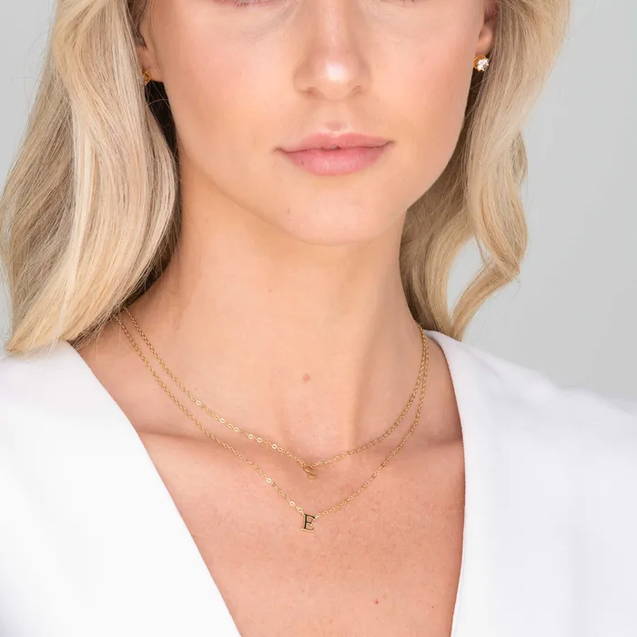 Necklaces Camile Stone Script Letter Initial Necklace