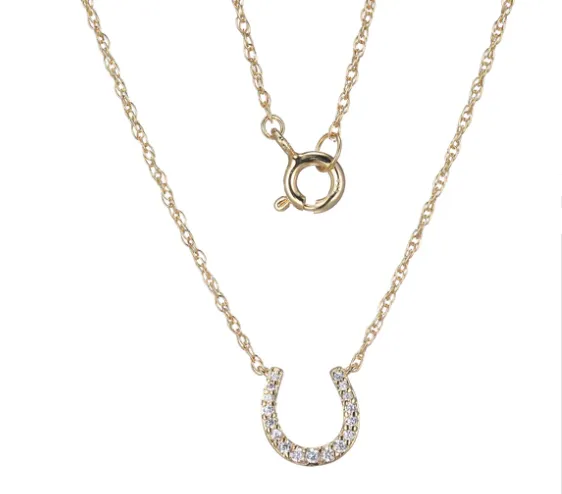 Necklaces Charles Garnier 14k Yellow Gold Diamond Petite Horseshoe Necklace I8346 Necklaces Charles Garnier 14k Yellow Gold Diamond Petite Horseshoe Necklace I8346