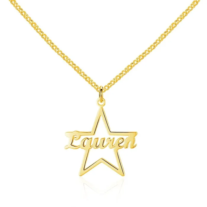 Necklaces customjewelryan Custom Made Name Star Necklace Pendants Personalized Real 925 Sterling Silver Nameplate Gift for Mother