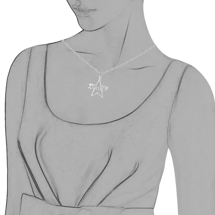 Necklaces customjewelryan Custom Made Name Star Necklace Pendants Personalized Real 925 Sterling Silver Nameplate Gift for Mother