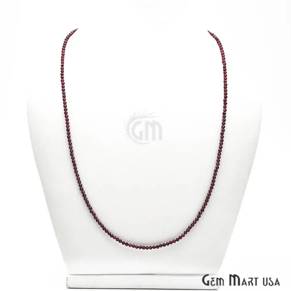 Necklaces GemMartUSA Garnet Bead Chain Silver Plated Jewelry Making Necklace Chain