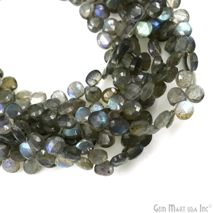 Necklaces GemMartUSA Labradorite Heart Beads 8 Inch Gemstone Strands Drilled Strung Briolette Beads Heart Shape 6mm
