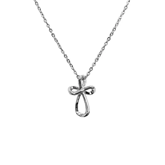 Necklaces Jacob Rachel Infinity Cross Pendant Necklace White Gold