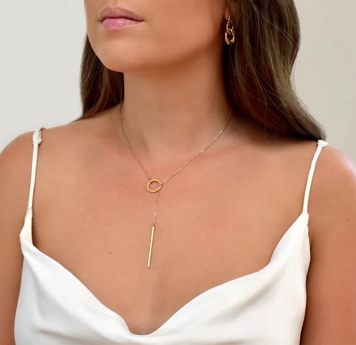 Necklaces Mai Dsire LANA LARIAT BAR CHAIN NECKLACE SAMPLE