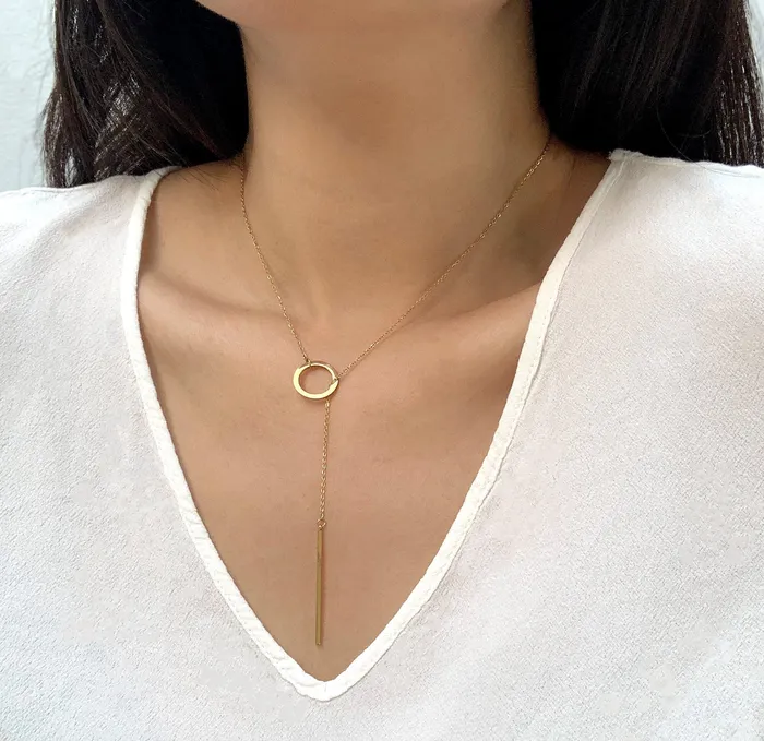 Necklaces Mai Dsire LANA LARIAT BAR CHAIN NECKLACE SAMPLE