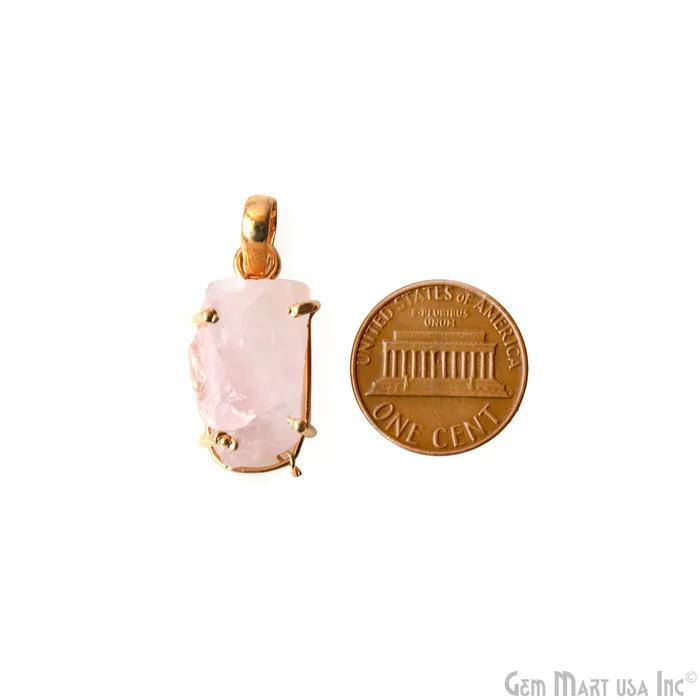 Necklaces Natural Morganite Organic 24x12mm Gold Plated Prong Setting Single Bail Gemstone Pendant GemMartUSA Necklaces Natural Morganite Organic 24x12mm Gold Plated Prong Setting Single Bail Gemstone Pendant GemMartUSA