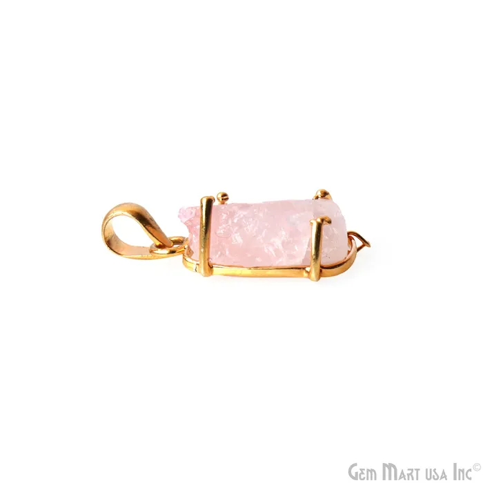 Necklaces Natural Morganite Organic 24x12mm Gold Plated Prong Setting Single Bail Gemstone Pendant GemMartUSA Necklaces Natural Morganite Organic 24x12mm Gold Plated Prong Setting Single Bail Gemstone Pendant GemMartUSA