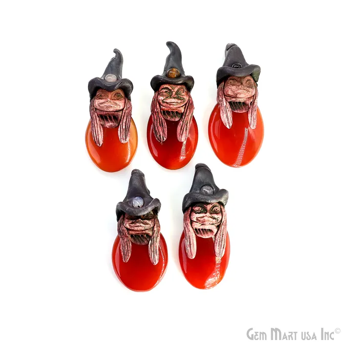 Necklaces Pixie Carnelian Crystal Clay Pendant Elfin Clay Pendant Necklace Master Merlin Healing Pendant Halloween Gift GemMartUSA Necklaces Pixie Carnelian Crystal Clay Pendant Elfin Clay Pendant Necklace Master Merlin Healing Pendant Halloween Gift GemMartUSA