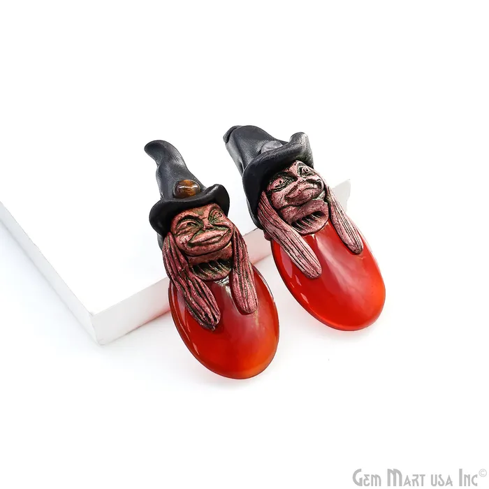 Necklaces Pixie Carnelian Crystal Clay Pendant Elfin Clay Pendant Necklace Master Merlin Healing Pendant Halloween Gift GemMartUSA Necklaces Pixie Carnelian Crystal Clay Pendant Elfin Clay Pendant Necklace Master Merlin Healing Pendant Halloween Gift GemMartUSA