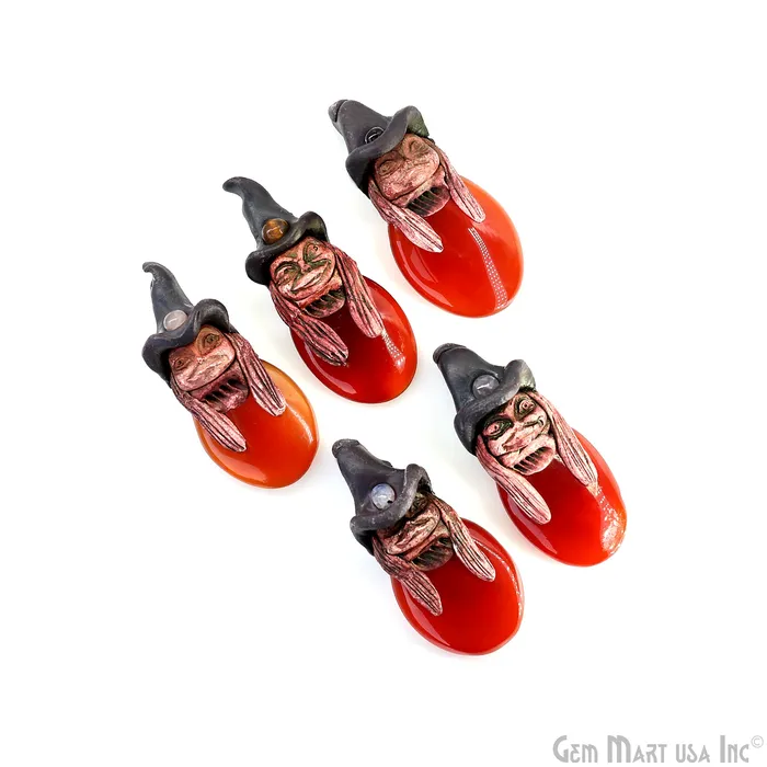 Necklaces Pixie Carnelian Crystal Clay Pendant Elfin Clay Pendant Necklace Master Merlin Healing Pendant Halloween Gift GemMartUSA Necklaces Pixie Carnelian Crystal Clay Pendant Elfin Clay Pendant Necklace Master Merlin Healing Pendant Halloween Gift GemMartUSA