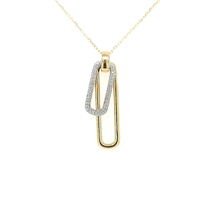 Necklaces Susan Bella Jewelry LLC Yellow Gold Diamond Paperclip Necklace I6104