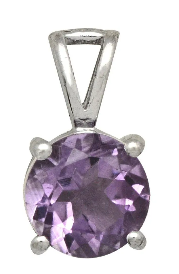 Necklaces YoTreasure 34 Natural Amethyst 925 Solid Sterling Silver Pendant Necklace With Chain