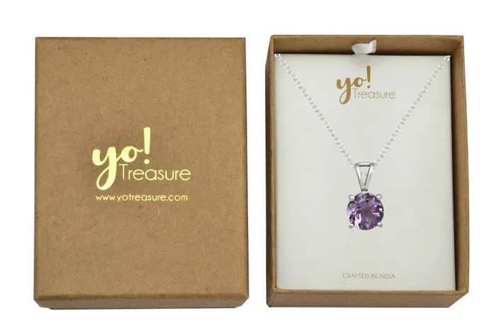 Necklaces YoTreasure 34 Natural Amethyst 925 Solid Sterling Silver Pendant Necklace With Chain