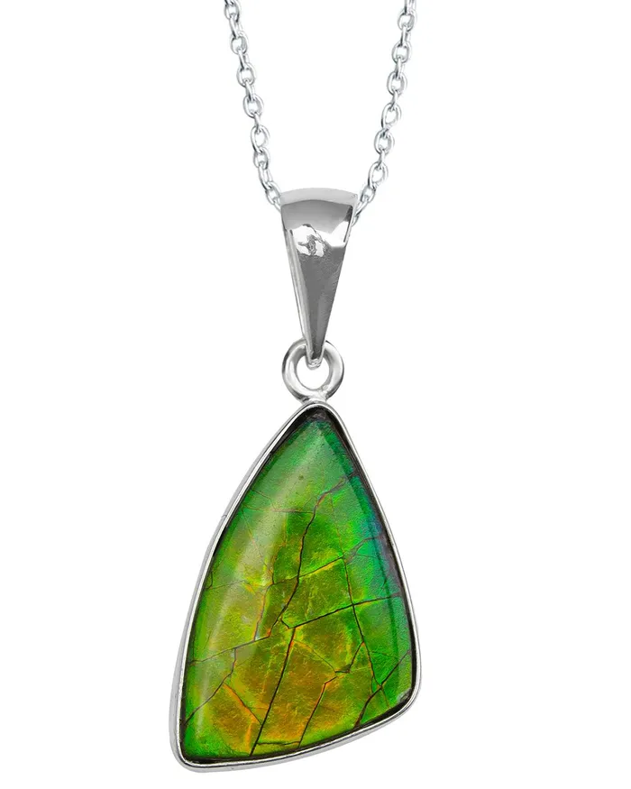 Necklaces YoTreasure 720 Ct Ammolite 925 Sterling Silver Necklace Pendant Jewelry Necklaces YoTreasure 720 Ct Ammolite 925 Sterling Silver Necklace Pendant Jewelry