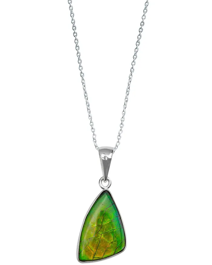 Necklaces YoTreasure 720 Ct Ammolite 925 Sterling Silver Necklace Pendant Jewelry