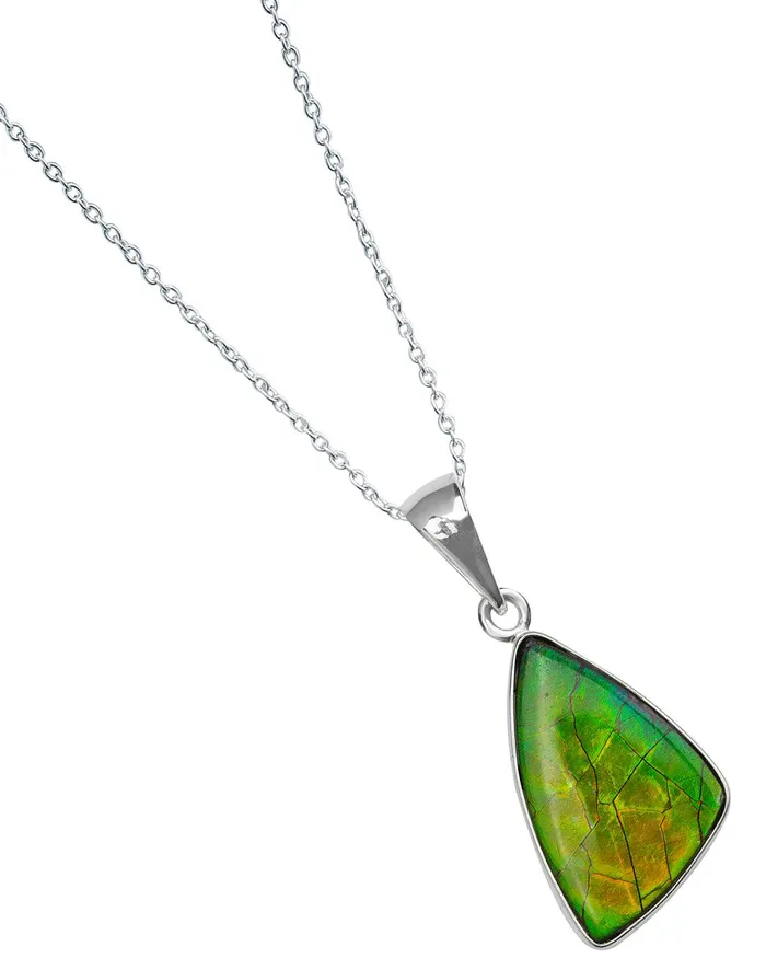 Necklaces YoTreasure 720 Ct Ammolite 925 Sterling Silver Necklace Pendant Jewelry
