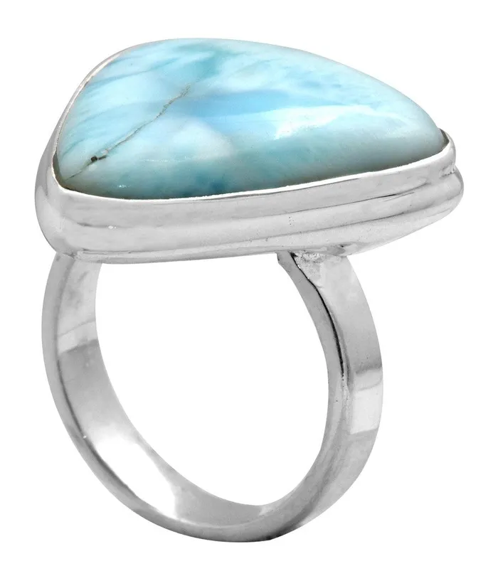 Necklaces YoTreasure Natural Larimar 925 Sterling Silver Rings Silver Jewelry Necklaces YoTreasure Natural Larimar 925 Sterling Silver Rings Silver Jewelry