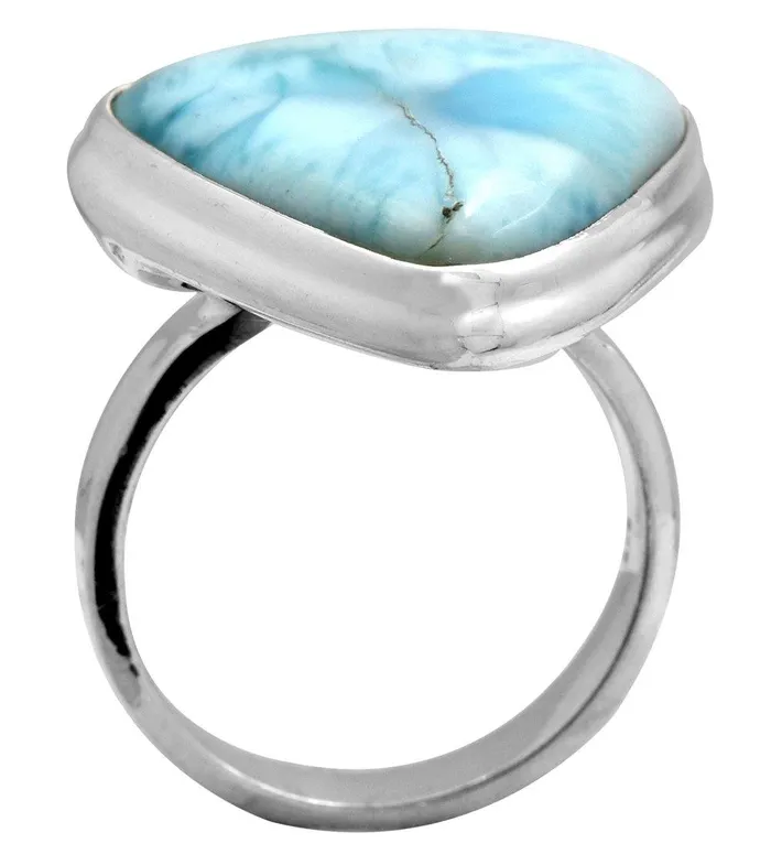 Necklaces YoTreasure Natural Larimar 925 Sterling Silver Rings Silver Jewelry Necklaces YoTreasure Natural Larimar 925 Sterling Silver Rings Silver Jewelry