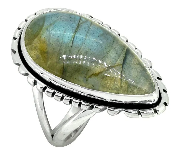 Pear Shaped Blue Labradorite Ring Solid 925 Sterling Silver YoTreasure Rings Pear Shaped Blue Labradorite Ring Solid 925 Sterling Silver YoTreasure Rings