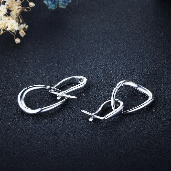 Personalized Jewel Earrings Irregular Shape Hollow Design Hoop Earrings For Women Fashion Rhodium Plated Jewelry Party Gift